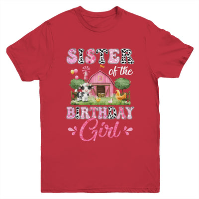 Sister Of The Birthday Girl 1st Birthday Cow Farm Family Youth Shirt | siriusteestore