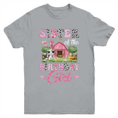 Sister Of The Birthday Girl 1st Birthday Cow Farm Family Youth Shirt | siriusteestore