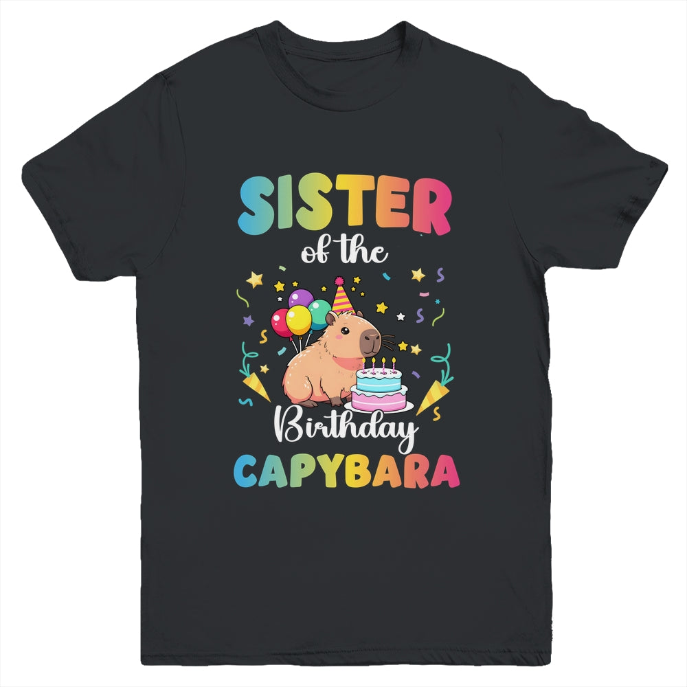 Sister Of The Birthday Girl Capybara Bday Party Family Youth Shirt | siriusteestore