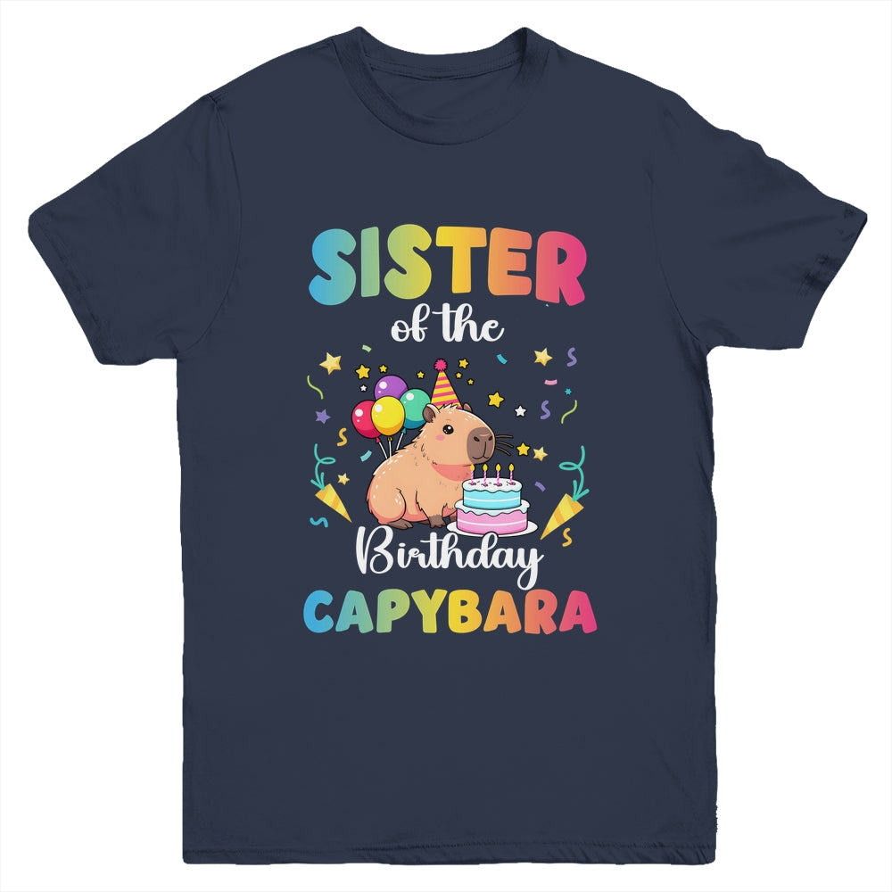 Sister Of The Birthday Girl Capybara Bday Party Family Youth Shirt | siriusteestore