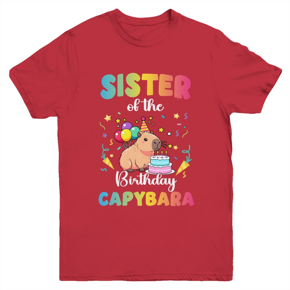 Sister Of The Birthday Girl Capybara Bday Party Family Youth Shirt | siriusteestore