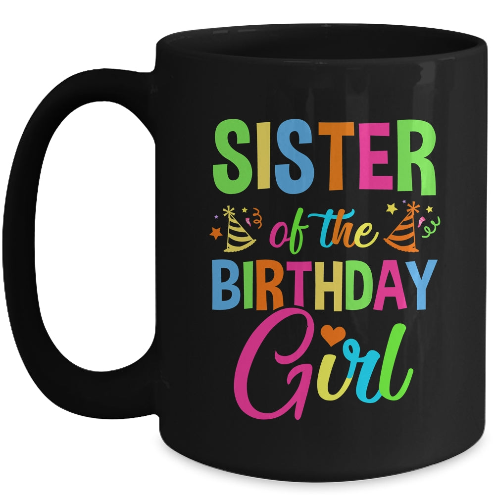 Sister Of The Birthday Girl Glows Retro 80's Party Family Mug | siriusteestore