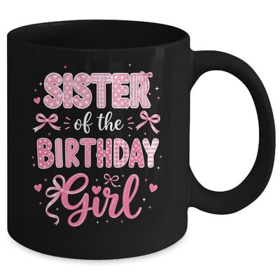 Sister Of The Birthday Girl Matching Pink Coquette Bow Mug | siriusteestore