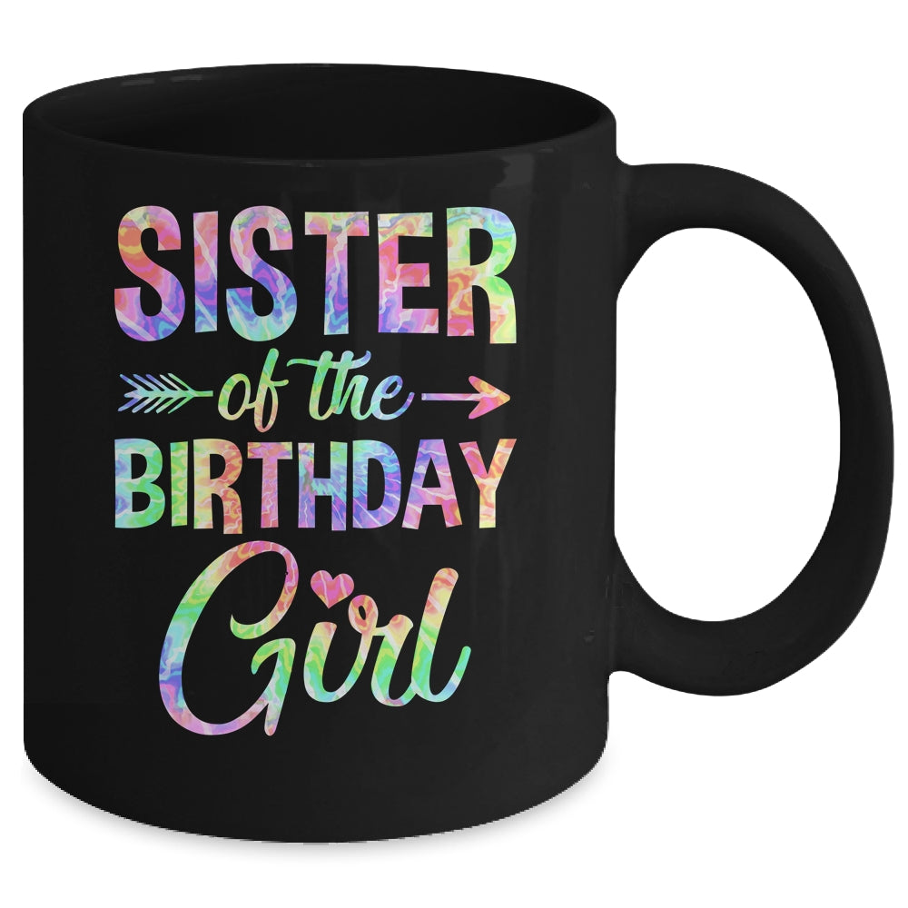 Sister Of The Birthday Girl Tie Dye 1st Birthday Girl Family Mug | siriusteestore