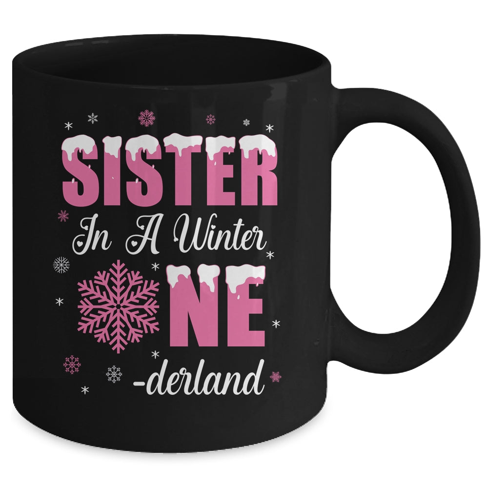 Sister Of The Birthday Girl Winter Onederland 1st Birthday Mug | siriusteestore