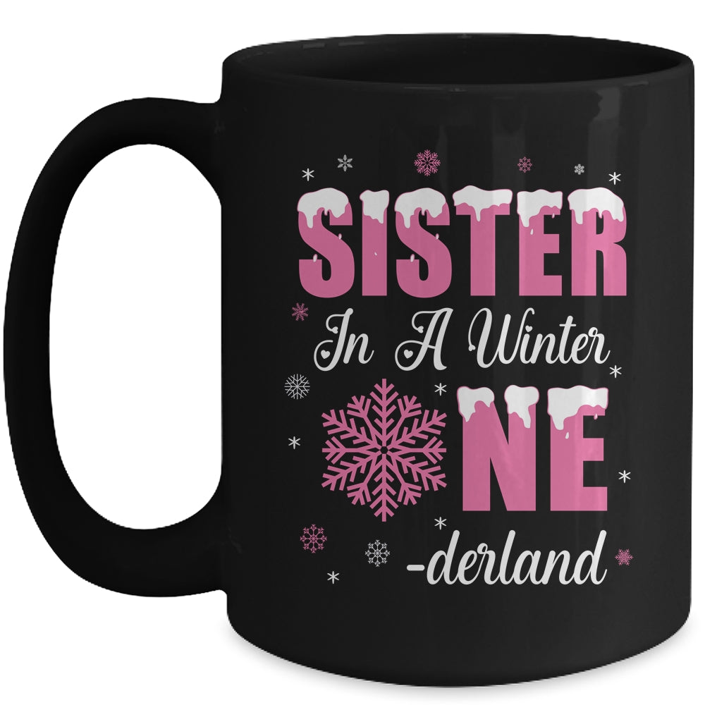 Sister Of The Birthday Girl Winter Onederland 1st Birthday Mug | siriusteestore