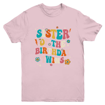 Sister Of The Birthday Twins Boys Girls Party Retro Bday Youth Shirt | siriusteestore