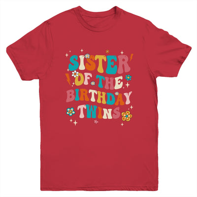 Sister Of The Birthday Twins Boys Girls Party Retro Bday Youth Shirt | siriusteestore