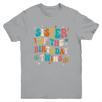 Sister Of The Birthday Twins Boys Girls Party Retro Bday Youth Shirt | siriusteestore