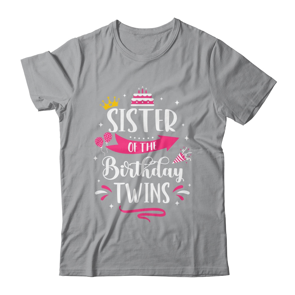 Sister Of The Birthday Twins Celebrate Twin Birthday Cute Shirt & Tank Top | siriusteestore