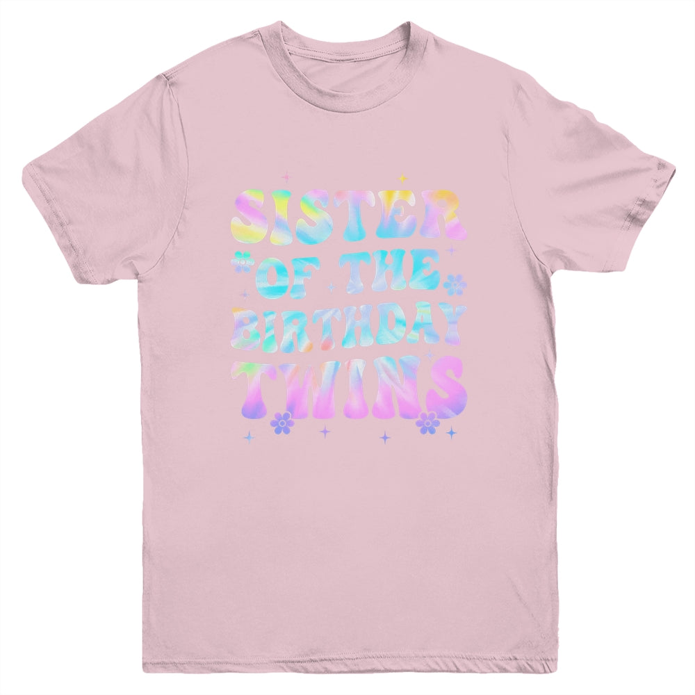 Sister Of The Birthday Twins Girls Kids Party Retro Bday Youth Shirt | siriusteestore