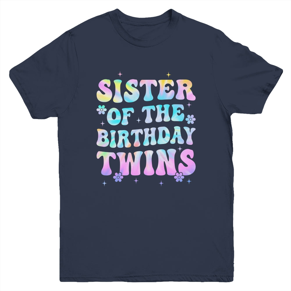 Sister Of The Birthday Twins Girls Kids Party Retro Bday Youth Shirt | siriusteestore