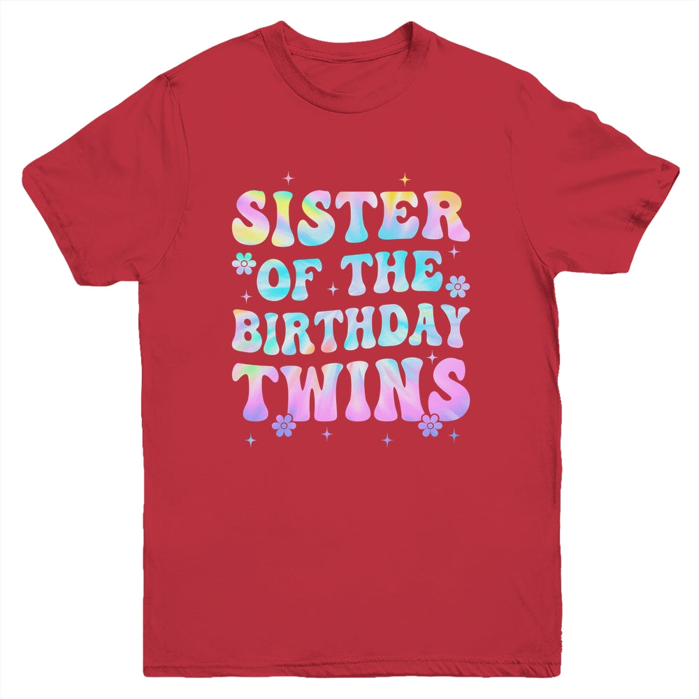 Sister Of The Birthday Twins Girls Kids Party Retro Bday Youth Shirt | siriusteestore