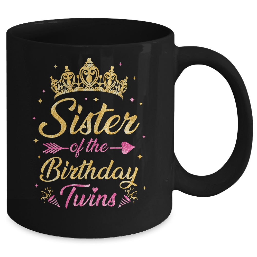 Sister Of The Birthday Twins Kids Party Birthday Twins Mug | siriusteestore