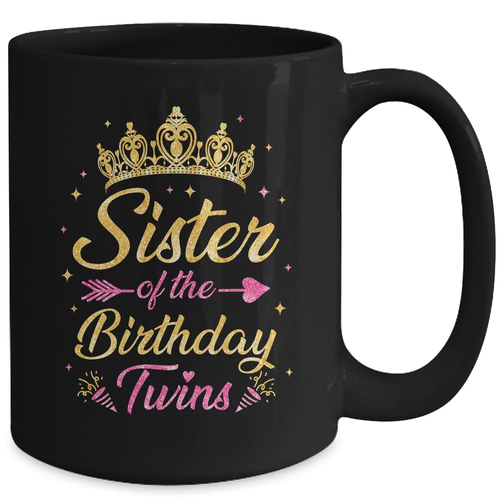 Sister Of The Birthday Twins Kids Party Birthday Twins Mug | siriusteestore