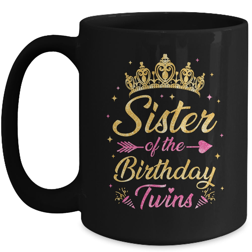 Sister Of The Birthday Twins Kids Party Birthday Twins Mug | siriusteestore