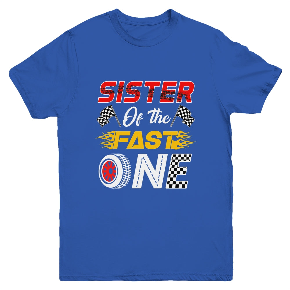 Sister Of The Fast One 1st Birthday Race Car Family Youth Shirt | siriusteestore