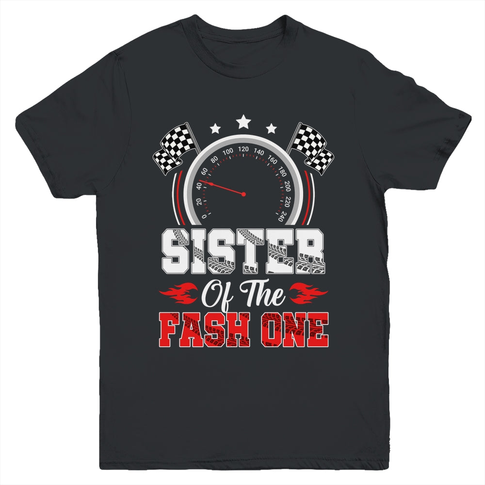 Sister Of The Fast One 1st Birthday Racing Car Family Youth Shirt | siriusteestore
