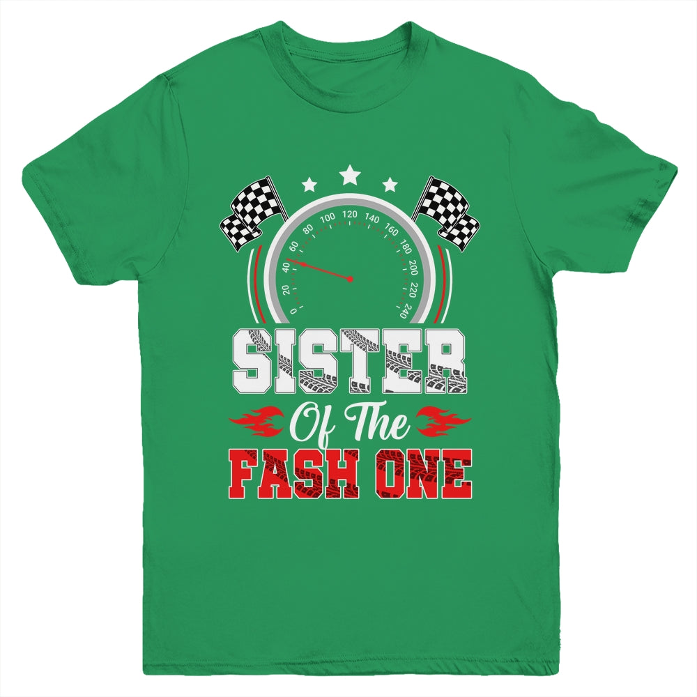 Sister Of The Fast One 1st Birthday Racing Car Family Youth Shirt | siriusteestore