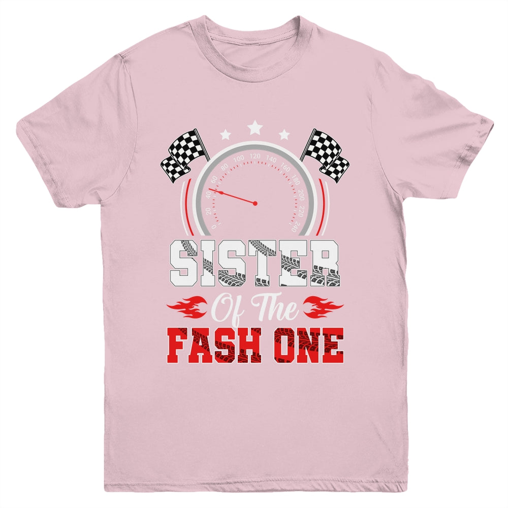 Sister Of The Fast One 1st Birthday Racing Car Family Youth Shirt | siriusteestore