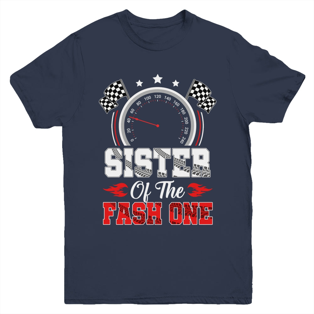 Sister Of The Fast One 1st Birthday Racing Car Family Youth Shirt | siriusteestore