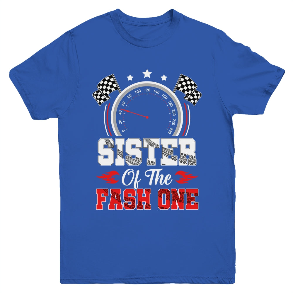 Sister Of The Fast One 1st Birthday Racing Car Family Youth Shirt | siriusteestore