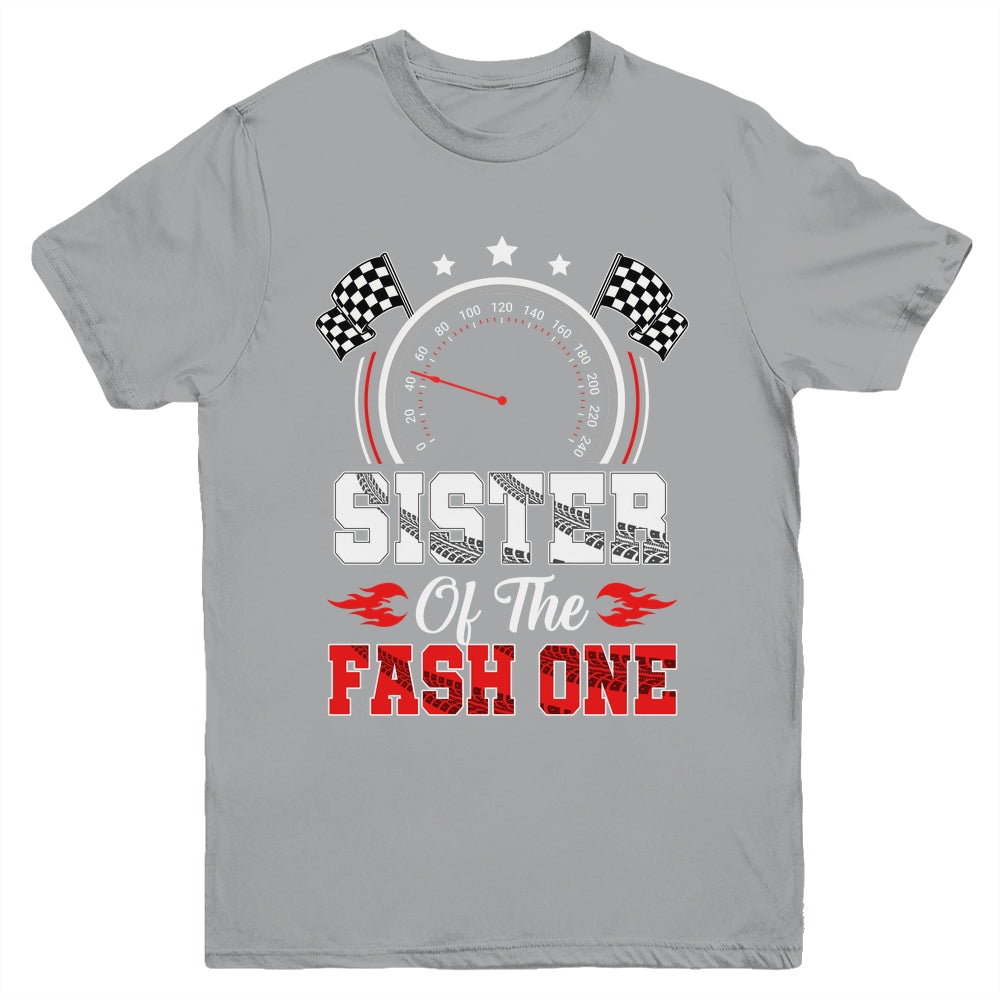 Sister Of The Fast One 1st Birthday Racing Car Family Youth Shirt | siriusteestore