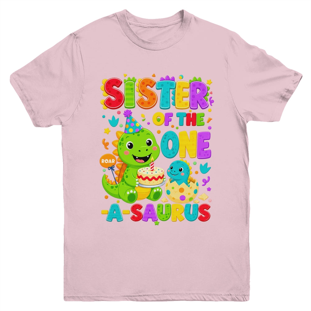 Sister Of The One-A-Saurus 1St Birthday Boy T-Rex Dinosaur Youth Shirt | siriusteestore