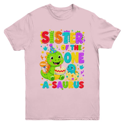Sister Of The One-A-Saurus 1St Birthday Boy T-Rex Dinosaur Youth Shirt | siriusteestore