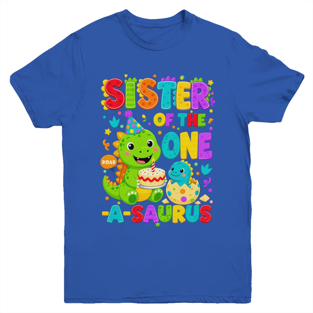 Sister Of The One-A-Saurus 1St Birthday Boy T-Rex Dinosaur Youth Shirt | siriusteestore
