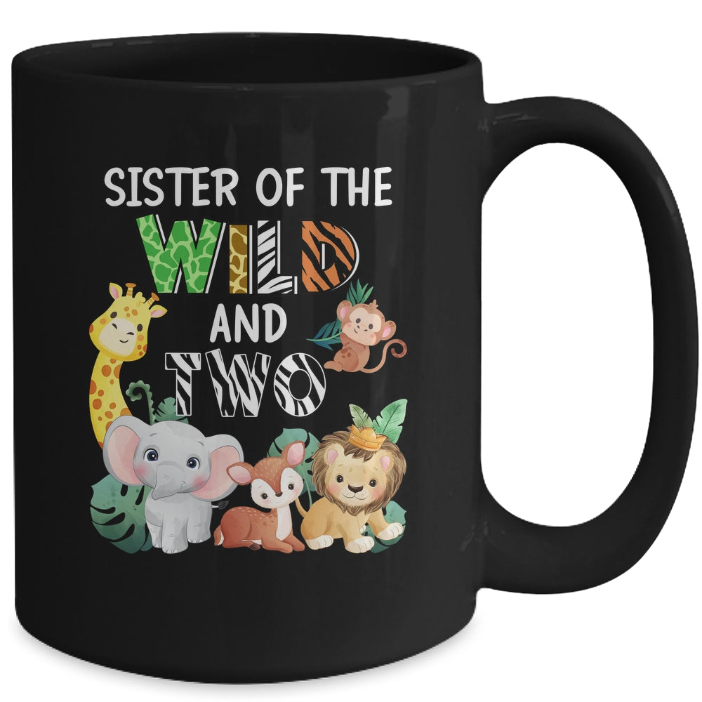 Sister Of The Wild And Two Zoo Theme Birthday Safari Mug | siriusteestore