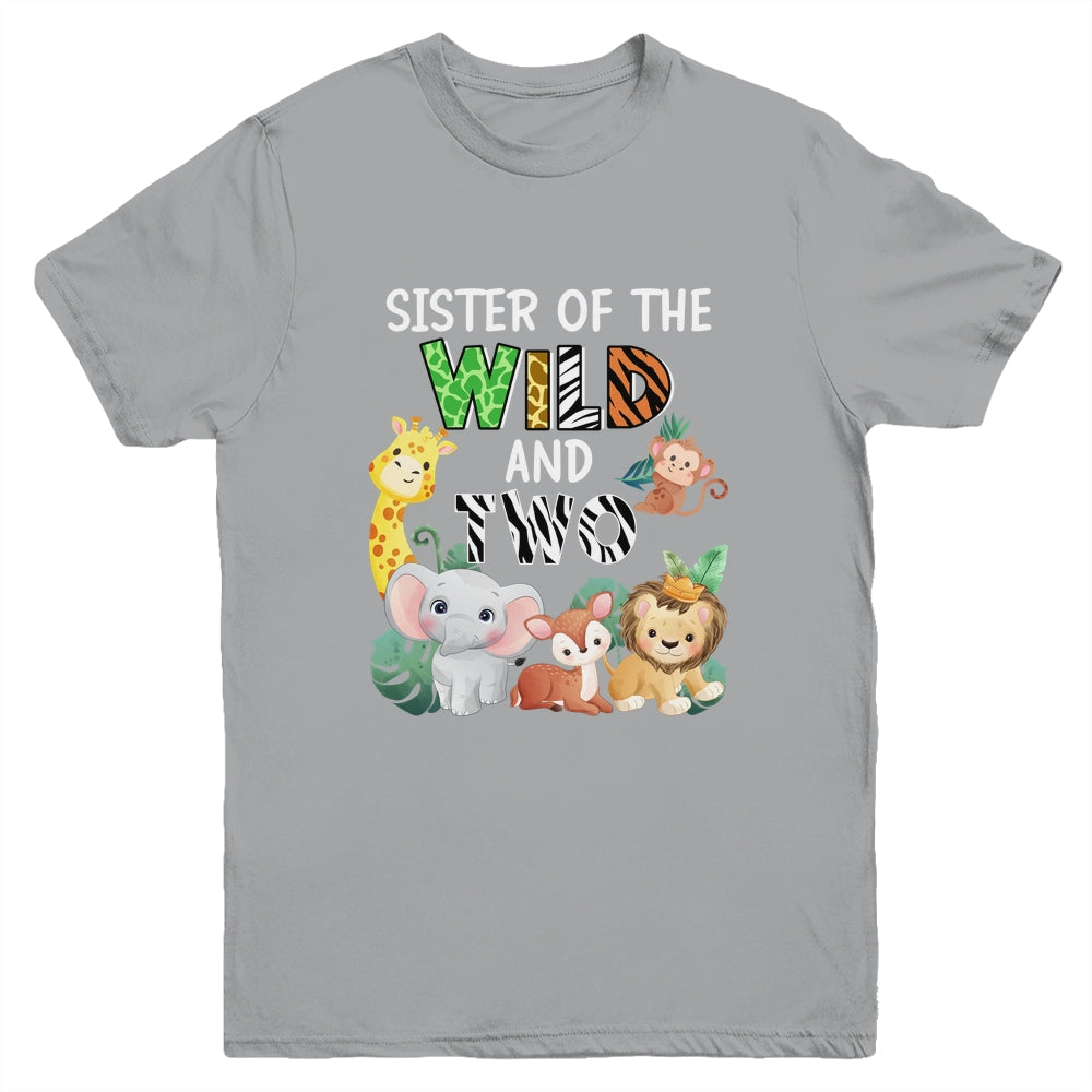 Sister Of The Wild And Two Zoo Theme Birthday Safari Youth Shirt | siriusteestore