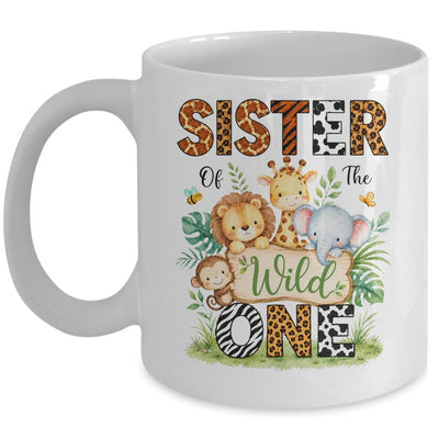 Sister Of The Wild One First Birthday Boy Jungle Safari Mug | siriusteestore