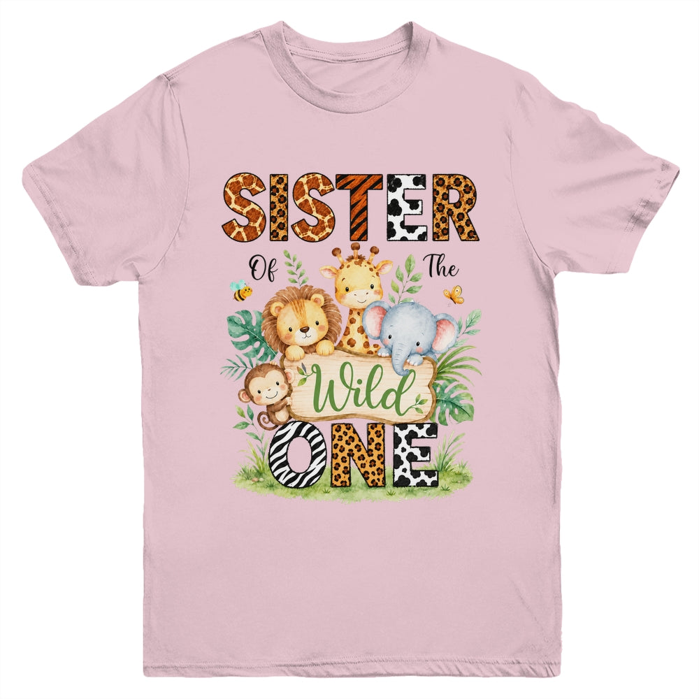 Sister Of The Wild One First Birthday Boy Jungle Safari Youth Shirt | siriusteestore