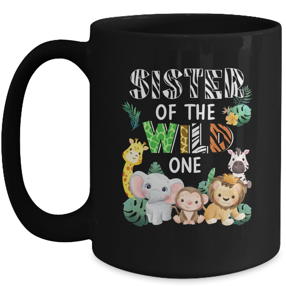 Sister Of The Wild One Zoo Theme Birthday Safari Animal Mug | siriusteestore