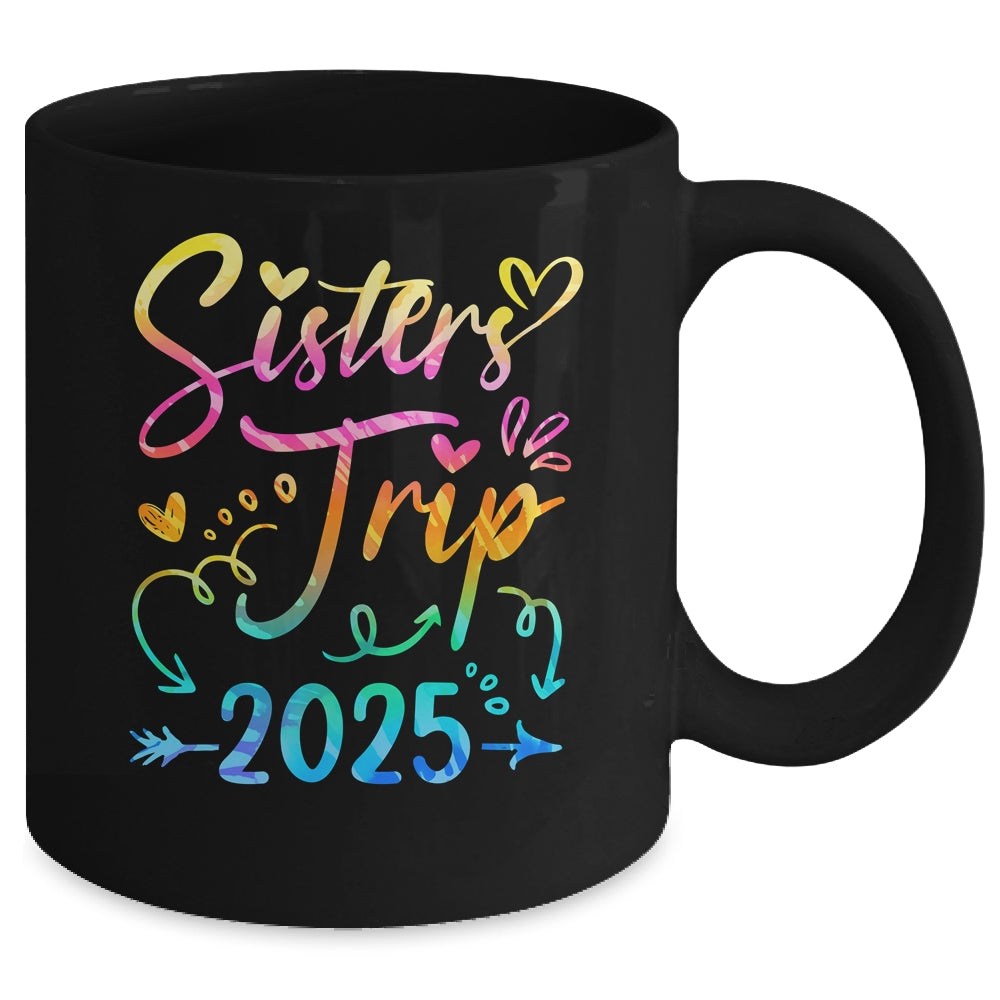Sister's Road Trip 2025 Tie Dye Cute Sisters Weekend Trip Mug | siriusteestore