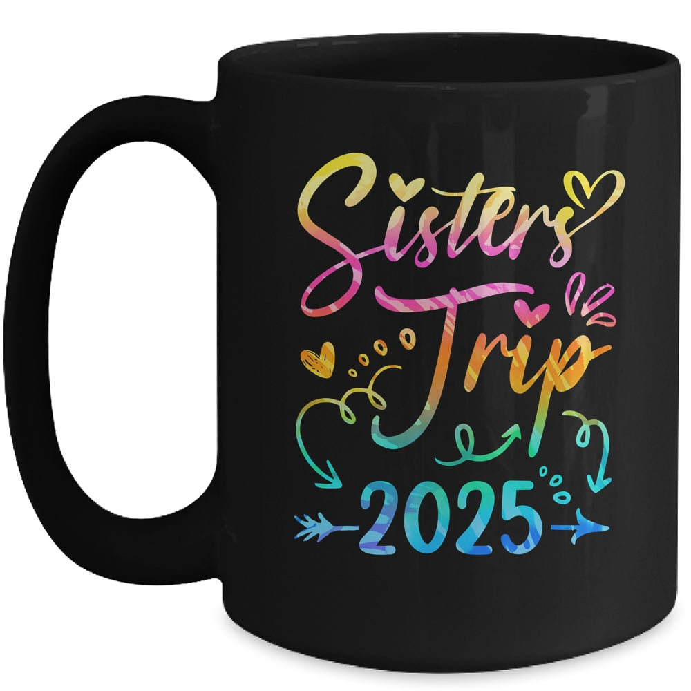 Sister's Road Trip 2025 Tie Dye Cute Sisters Weekend Trip Mug | siriusteestore