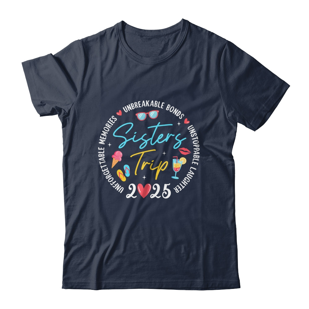 Sistes Trip 2025 Memories Girls Friends Trip Vacation Retro Shirt & Tank Top | siriusteestore