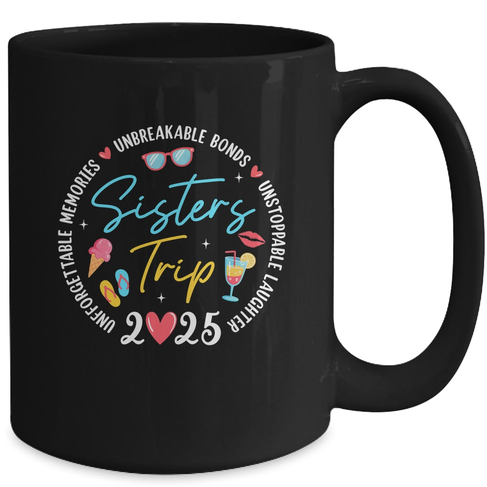 Sistes Trip 2025 Memories Girls Friends Trip Vacation Retro Mug | siriusteestore