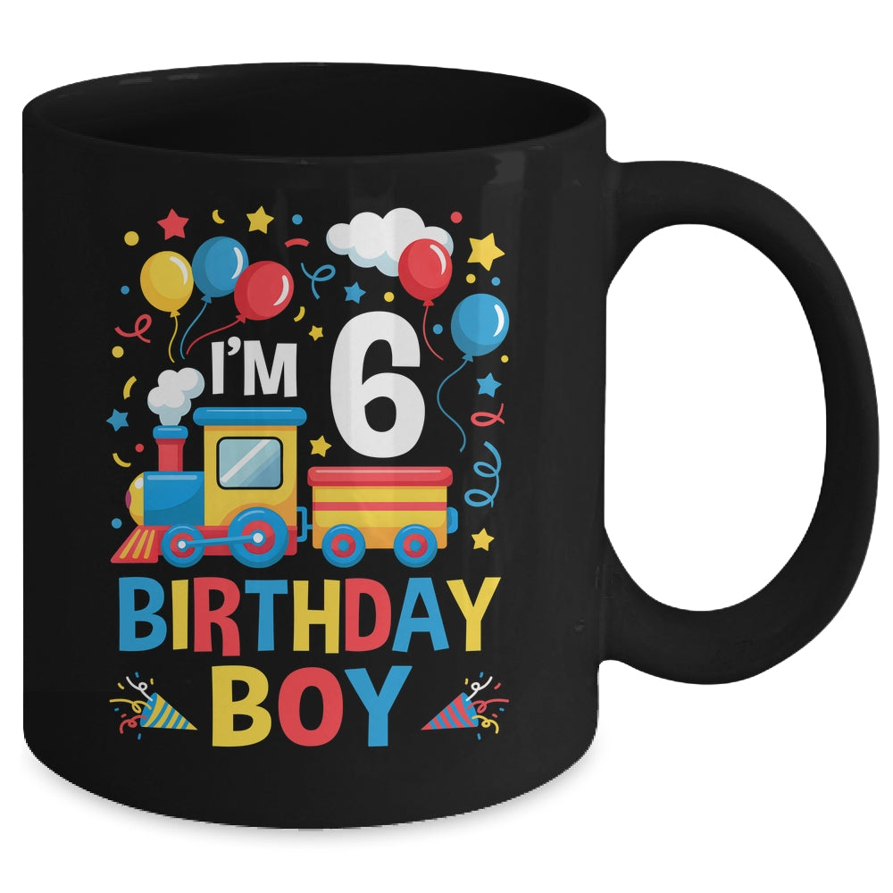 Six 6yr 6th Kids Boys Girls Train Birthday Boy 6 Years Old Mug | siriusteestore