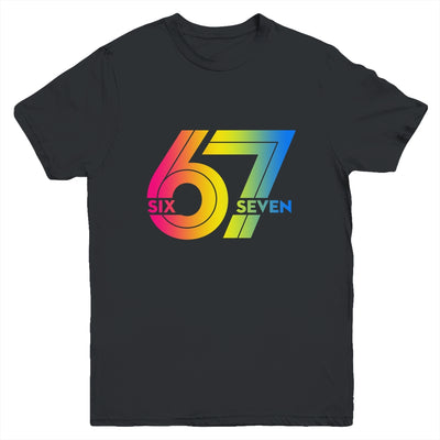 Six Seven 67 Colorful 6 7 Gen Alpha Slang Funny Boys Girls Youth Shirt | siriusteestore