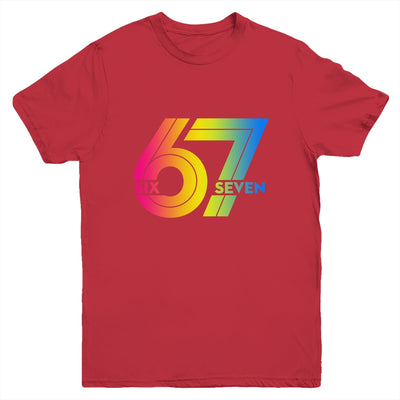 Six Seven 67 Colorful 6 7 Gen Alpha Slang Funny Boys Girls Youth Shirt | siriusteestore