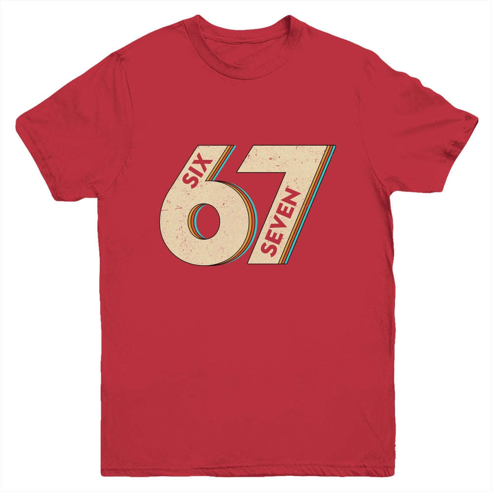 Six Seven 6 7 Meme 67 Funny Retro Boys Kids Youth Shirt | siriusteestore