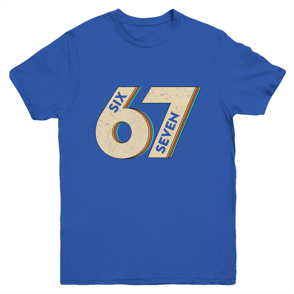 Six Seven 6 7 Meme 67 Funny Retro Boys Kids Youth Shirt | siriusteestore