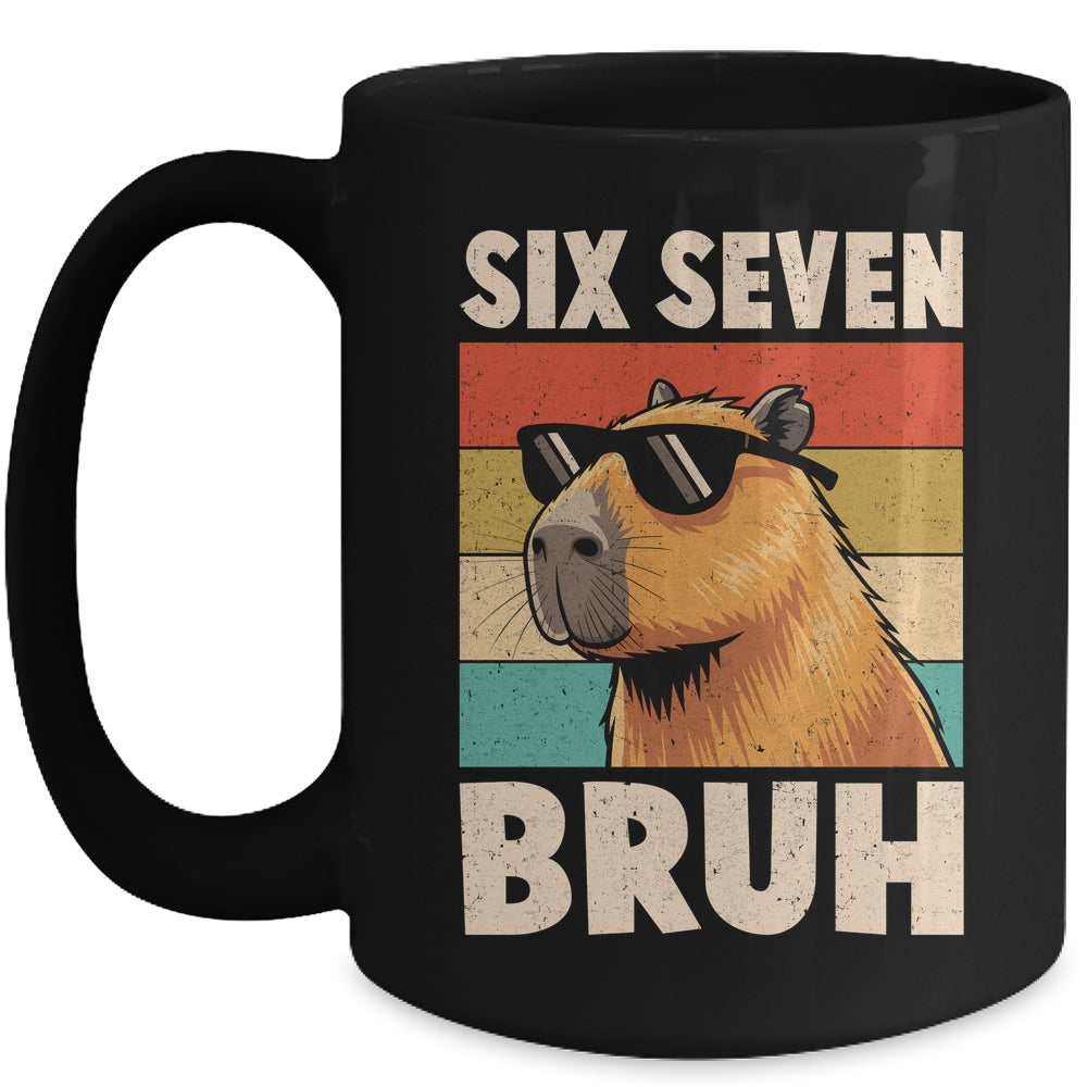 Six Seven Bruh Capybara Funny 67 6 7 Meme Kids Boys Mug | siriusteestore