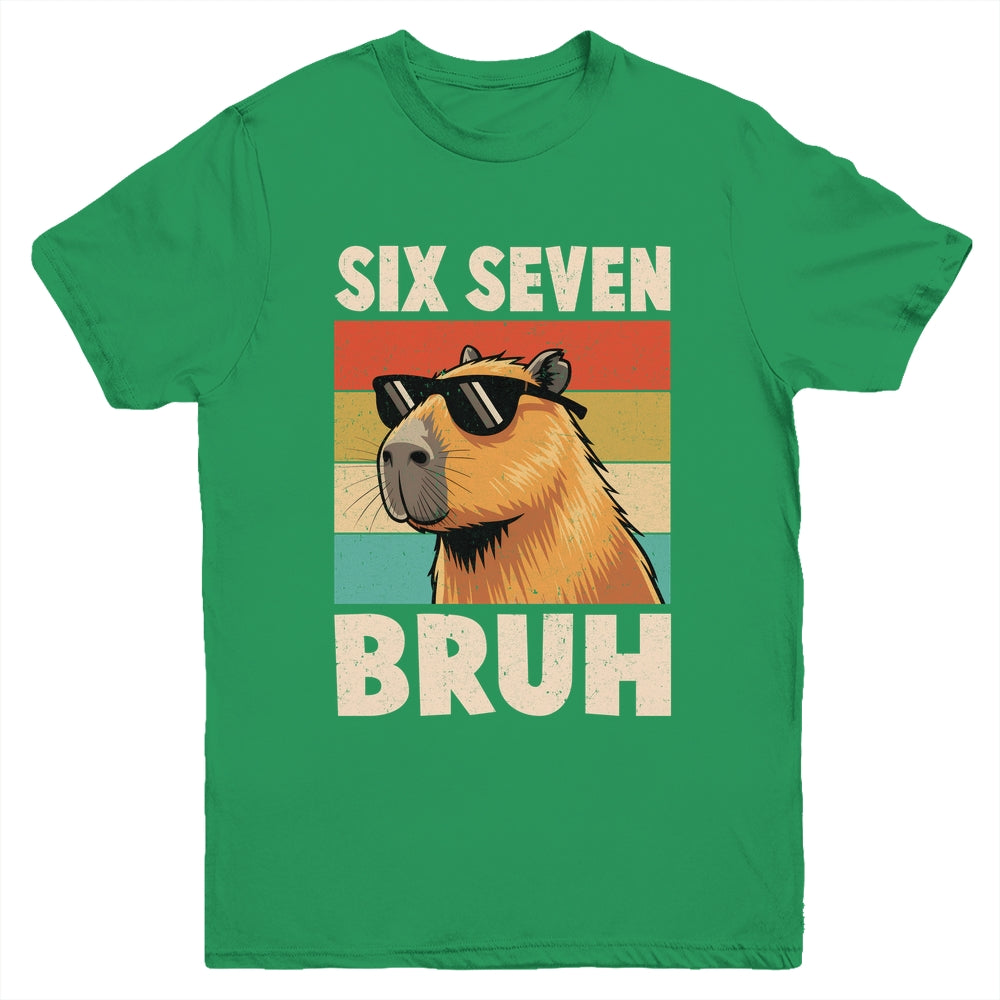 Six Seven Bruh Capybara Funny 67 6 7 Meme Kids Boys Youth Shirt | siriusteestore