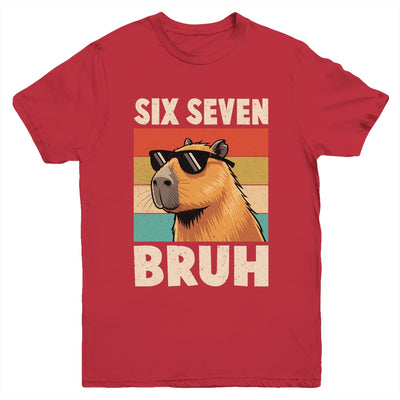 Six Seven Bruh Capybara Funny 67 6 7 Meme Kids Boys Youth Shirt | siriusteestore