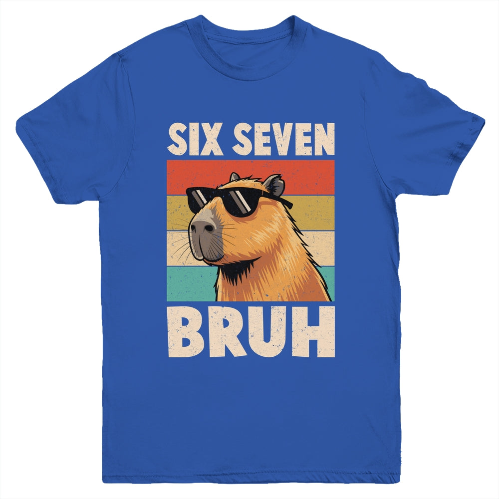 Six Seven Bruh Capybara Funny 67 6 7 Meme Kids Boys Youth Shirt | siriusteestore