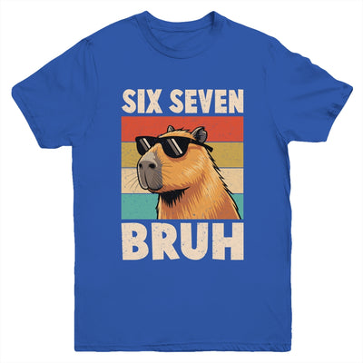 Six Seven Bruh Capybara Funny 67 6 7 Meme Kids Boys Youth Shirt | siriusteestore