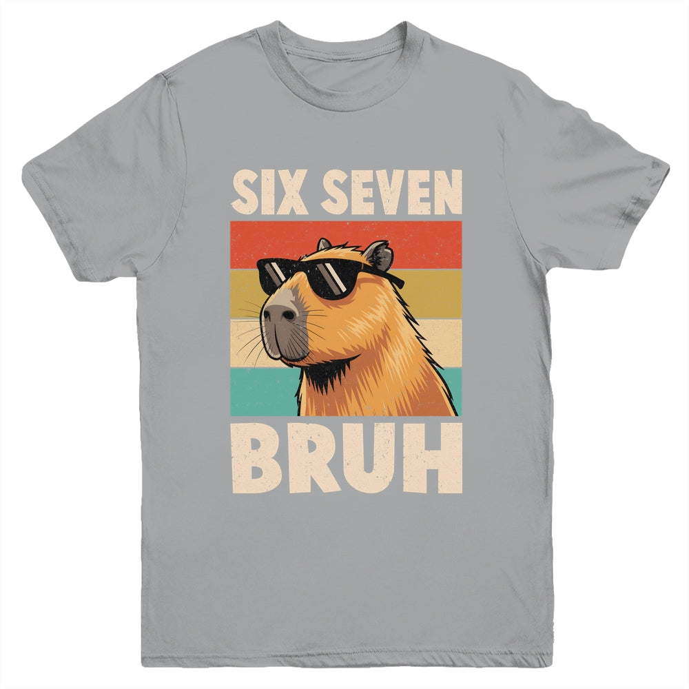 Six Seven Bruh Capybara Funny 67 6 7 Meme Kids Boys Youth Shirt | siriusteestore